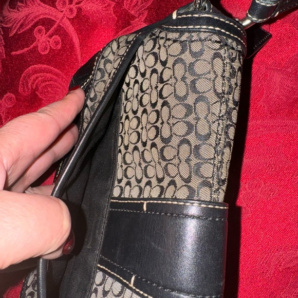 Vintage Coach F 10925 Brown Tan Signature Soho Satchel Buckle Flap Shoulder Bag - Picture 4 of 10